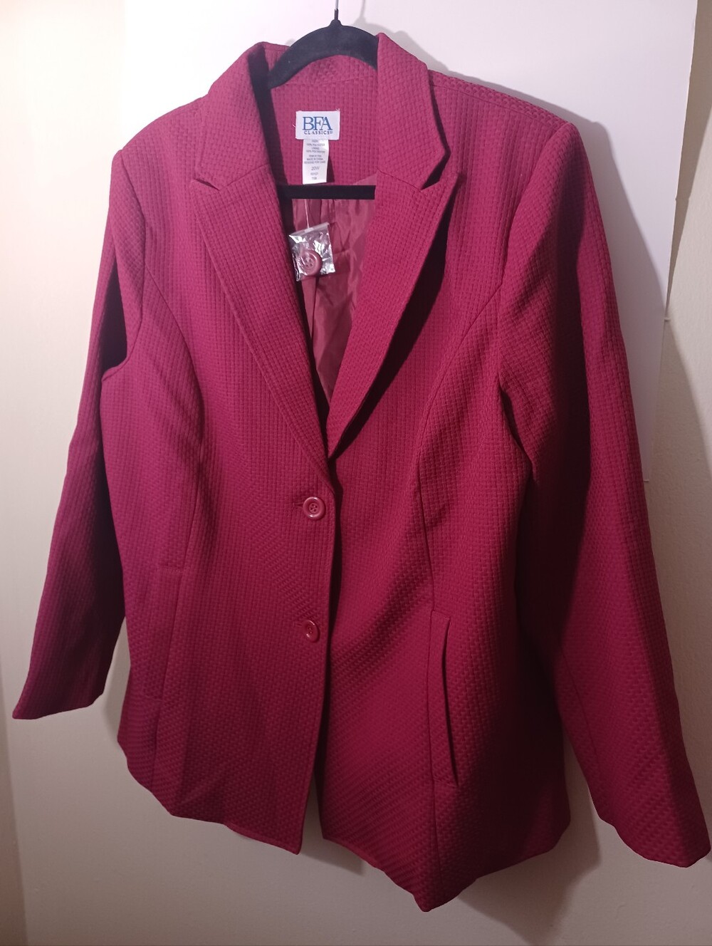 BFA Women's Structured Raspberry Blazer New 3X - Picture 10 of 11